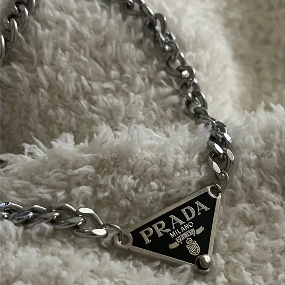 Prada black/silver chain necklace